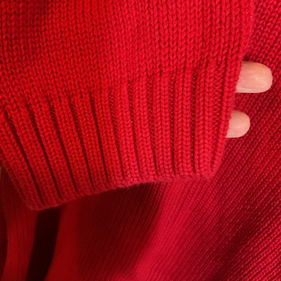 Men's Chaps Red Quarter Zip Long Sleeve Pullover Sweater Size Large - Picture 7 of 7